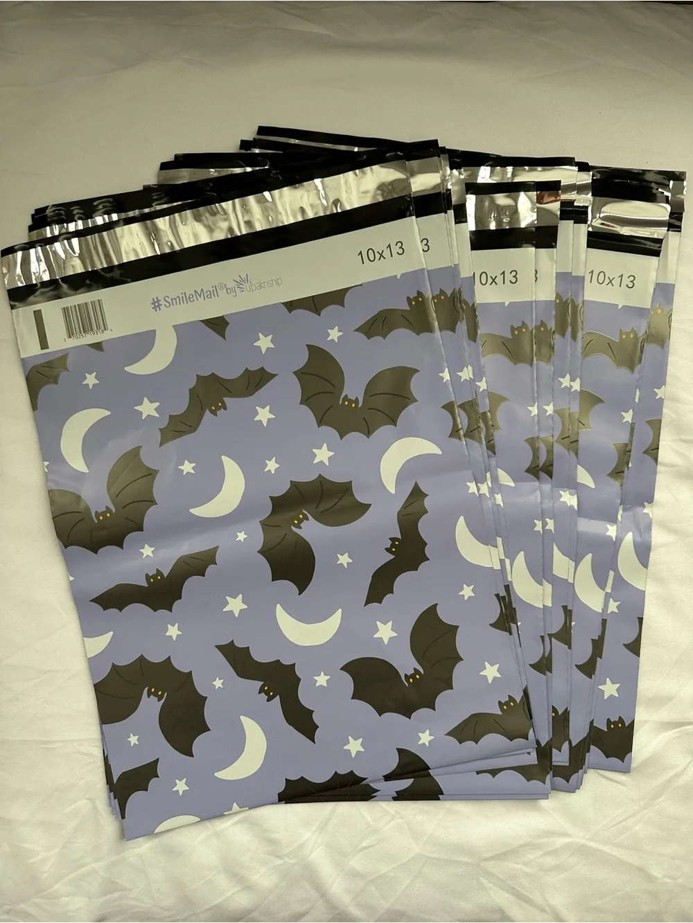 Halloween Bats Moons Poly Mailers 10x13 SmileMail Shipping Envelopes 25 Count